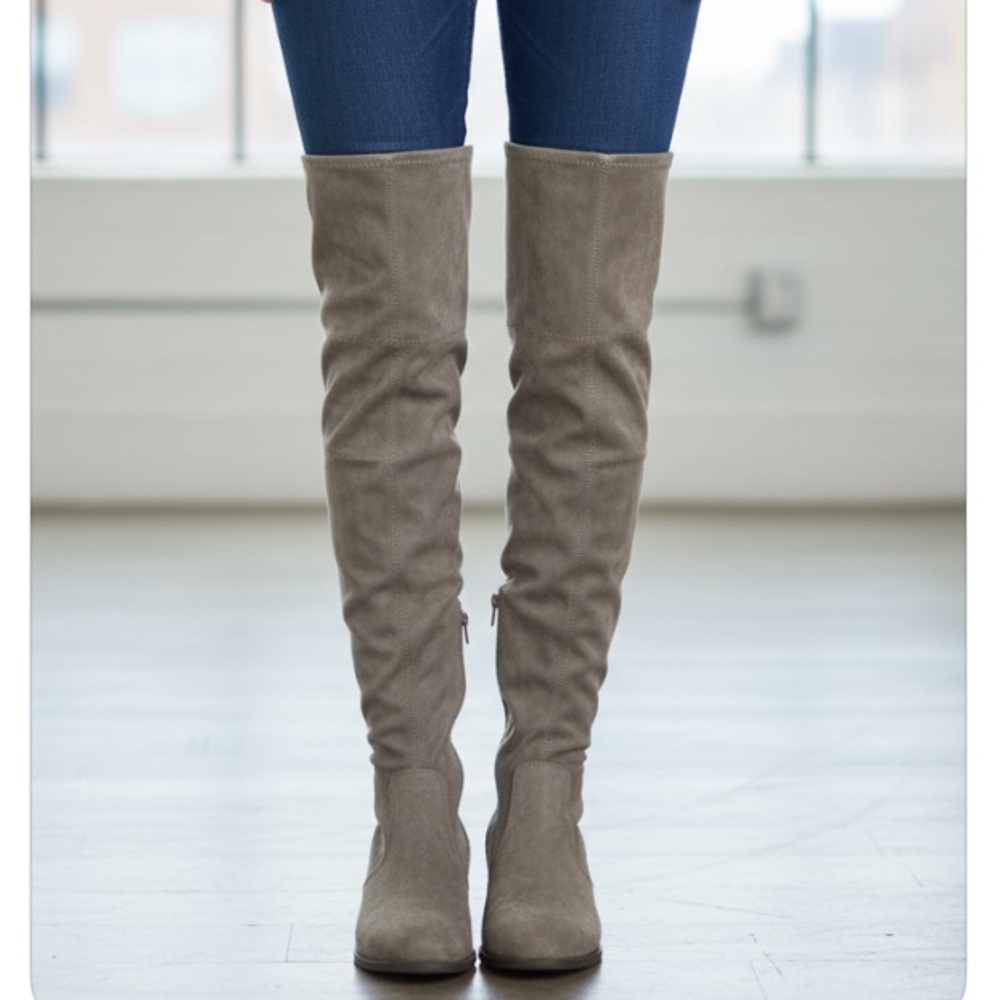 CHINESE LAUNDRY Women's Taupe Over-the-Knee Boots
